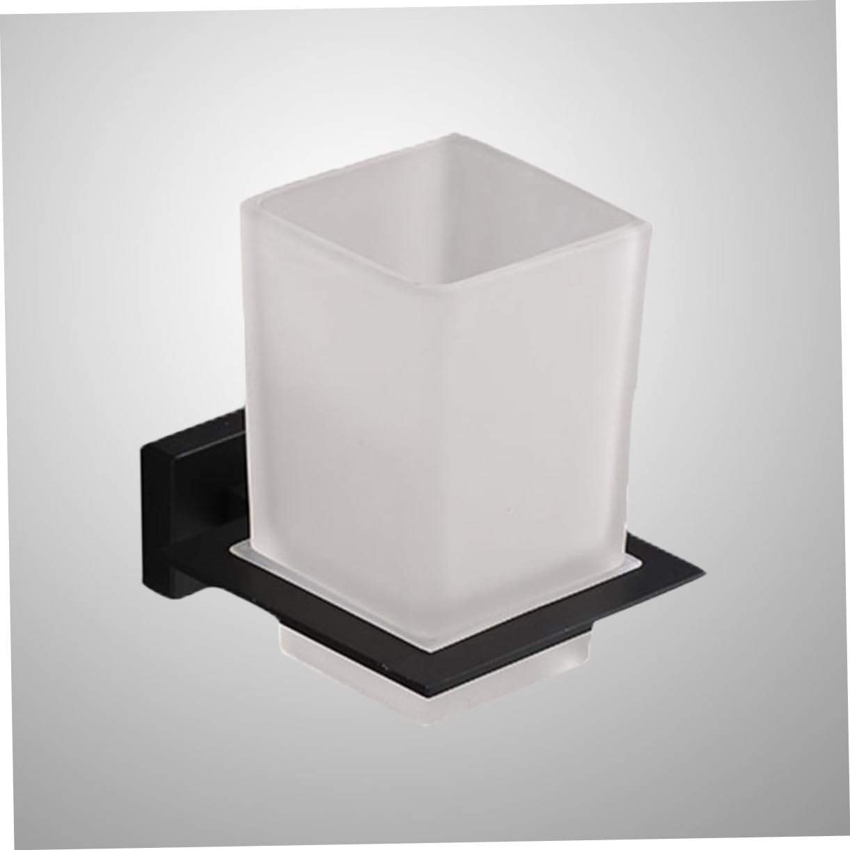 Porta Spazzolini con Bicchiere in Lega di Zinco Nero | Base Antiscivolo, Resistente All’umidità, per Bagno e Cucina, Supporto Ordinato per Spazzolini e Dentifricio