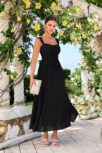 Grace Karin 2024 Women'S Summer Sleeveless Off Shoulder Floral Flowy A Line Maxi Dresses Black L thumb #1
