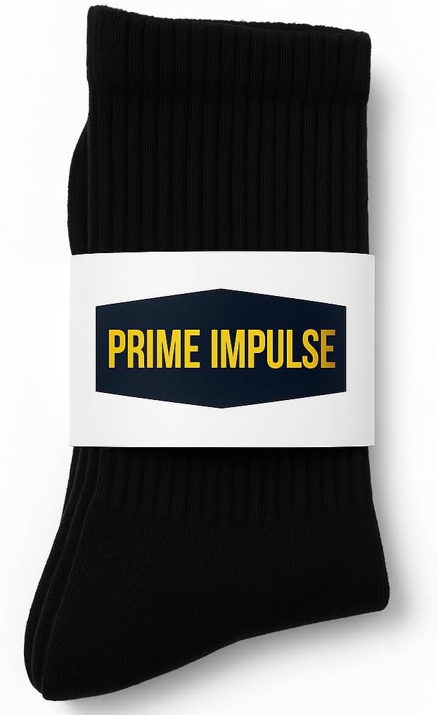 Premium Crew Cotton Men/Women Atheletic 3 Pack Running Socks, Black, Size 39-42, Moisture-Absorbent, Breathable, Cushioned, Daily Wear - Image 5