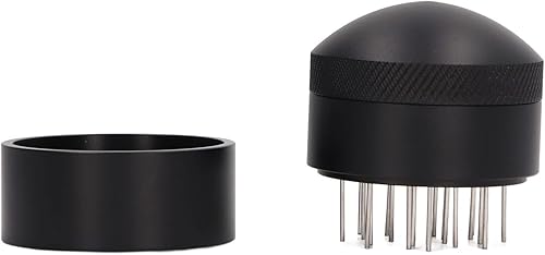 Miniatura 7 de Agitador de café expreso, herramienta de distribución de café con aguja de acero inoxidable con base, distribuidor profesional de mano para café y