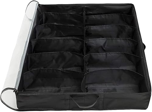 Miniatura 3 de Treasure Gurus - 12 pares transparentes extraíbles para zapatos debajo de la cama, bolsa de almacenamiento oculta, organizador de piso con caja