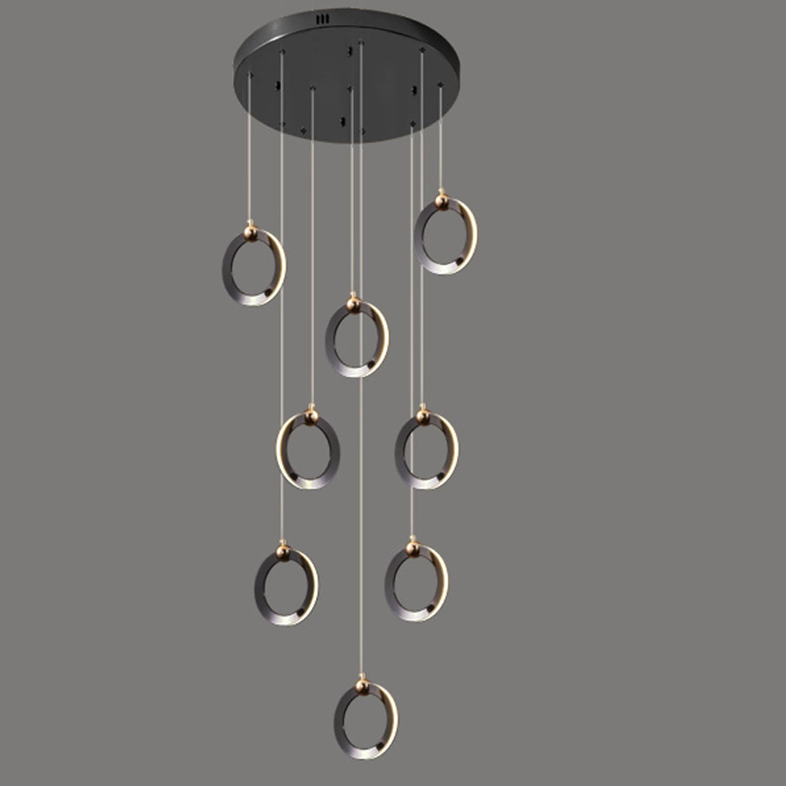 KXEcoLife Circular Staircase Chandelier Warm Light Nordic Postmodern Duplex Art Rotary Creative Villa Long Chandelier,8 Heads 210 * 40cm