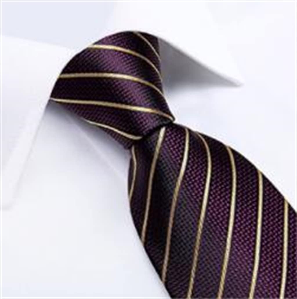 Corbata de seda morada para hombre, pañuelo informal, gemelos, traje, fiesta de negocios, corbata de boda para hombre
