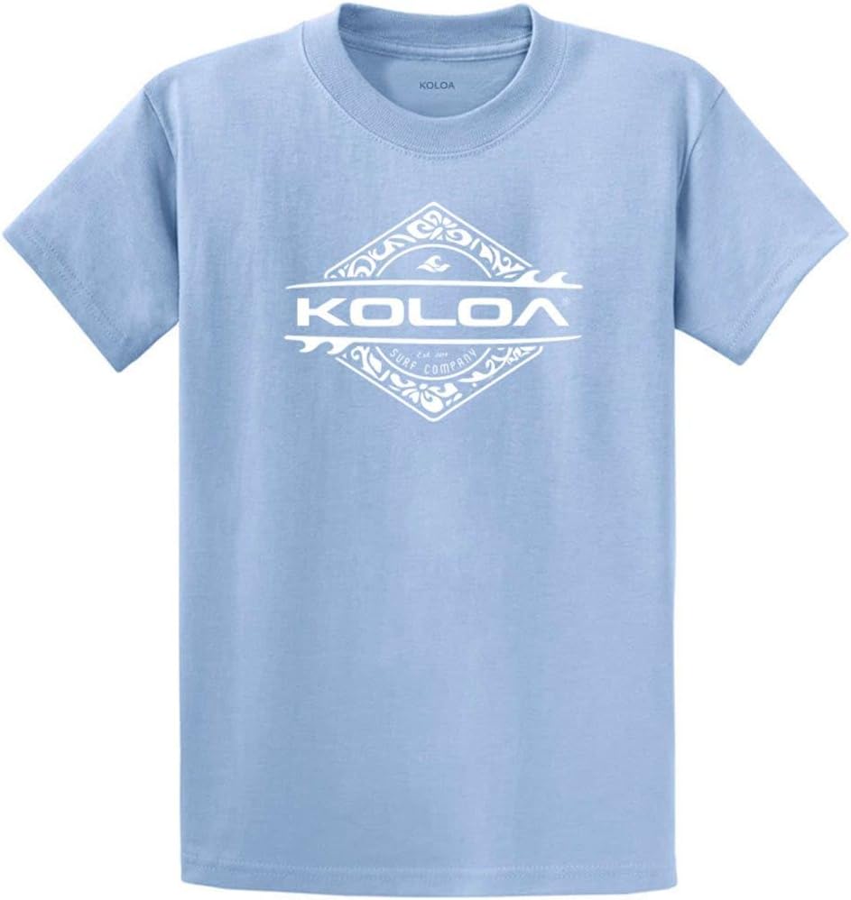 Koloa Surf Diamond Thruster Logo T Shirts in Regular,Big & Tall X-Large Light Blue - White Logo