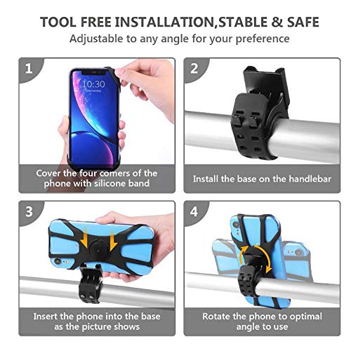 Yongqin Suporte de celular para bicicleta removível de silicone para veículo elétrico motocicleta su