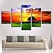 Produktbild Ssckll Wohnkultur Leinwand Malerei 5 Stücke Baum Hd Drucke Berg Wandkunst Sonnenuntergang Modulare Bilder Hintergrund Kunstwerk Poster-Rahmen