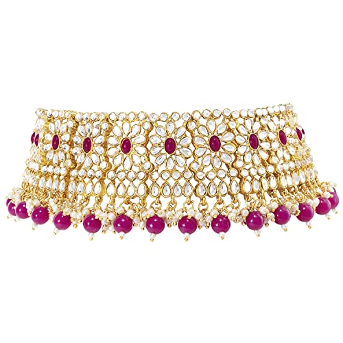 Image of Peora Crystal Faux Pearl Necklace & Jewellery Set Gift for Women