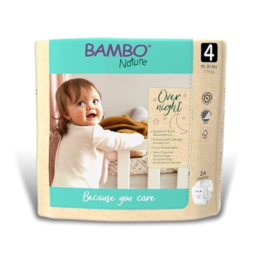 Bambo Nature Overnight Baby Diapers (Sizes 3 TO 6), Size 4, 96 Count