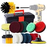 GUTE REINIGUNGSLEISTUNG: Mit diesem Reinigungsset können Sie jede Reinigungsaufgabe blitzschnell bewältigen. Ein Set für alle Fälle, ideal für KFZ, Bad, Haus und Garten. Reinigen Sie ab sofort alles so schnell wie ein echter Profi. Die stabile Box sorgt für zusätzlichen Schutz der Bürsten.