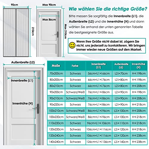 Fliegengitter Magnet von Auxmir für Balkontüren 90×210 cm