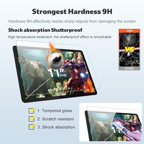 Protector de pantalla de vidrio templado para tablet TABWEE W90 11 pulg. miniatura 3