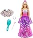 Barbie Dreamtopia poupée 2-en-1 Transformation Princesse, transformable en sirène avec 3 tenues et accessoires, jouet pour enfant, GTF92