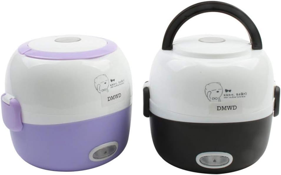 Mini Rice Cooker Thermal Heating Electric Lunch Box 2 Layers Portable Food Steamer Cooking Container Meal Lunchbox Warmer