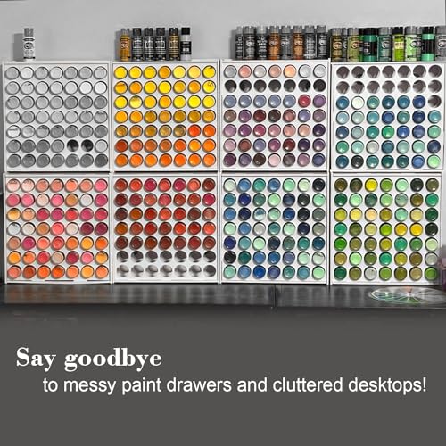 Image of paint organizer, 63 holes acrylic paint organizer, craft storage and Apple Barrel vertical storage, for 2oz Craft Paints