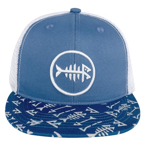 Image of BASSDASH Flat Brim Trucker Cap Adjustable Snapback Hat Mesh Back for Men Women