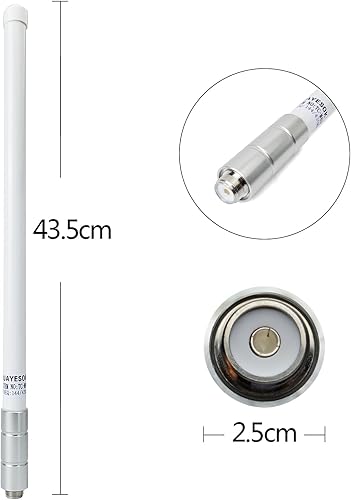 Miniatura 5 de VHF - Antena de base de radio de fibra de vidrio de 17 pulgadas con kit de plano de tierra, conector SO239 de 136-174 MHz para transceptor móvil,