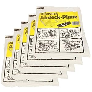 KOTARBAU® 10-delig Set Afdekfolie Set – Polyethyleen – 4 x 5 m – Transparant – Schilderfolie Sterk Herbruikbaar – Afdekfolie Voor Binnen En Buiten – Beschermfolie Grote Oppervlakken