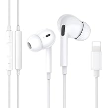 iPhone Headphones with Cable [MFi Certified] iPhone Cable Headphones/HiFi Stereo Earphones with Lightning Built-in Microphone and Volume Control with iPhone 14/13/12/11/SE/X/7 Supports All iOS