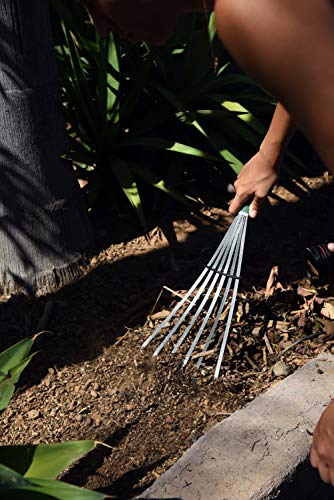 Yard Butler Terra Rake All Steel 18” Floating Tine Leaf and Debris Clearing Hand Garden Spring Rake – WHR-6
