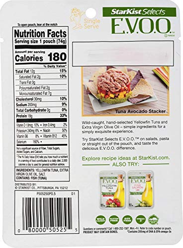 Starkist E.v.o.o. Yellowfin Tuna In Extra Virgin Olive Oil, 2.6 Oz, Pack Of 24 #TOP2