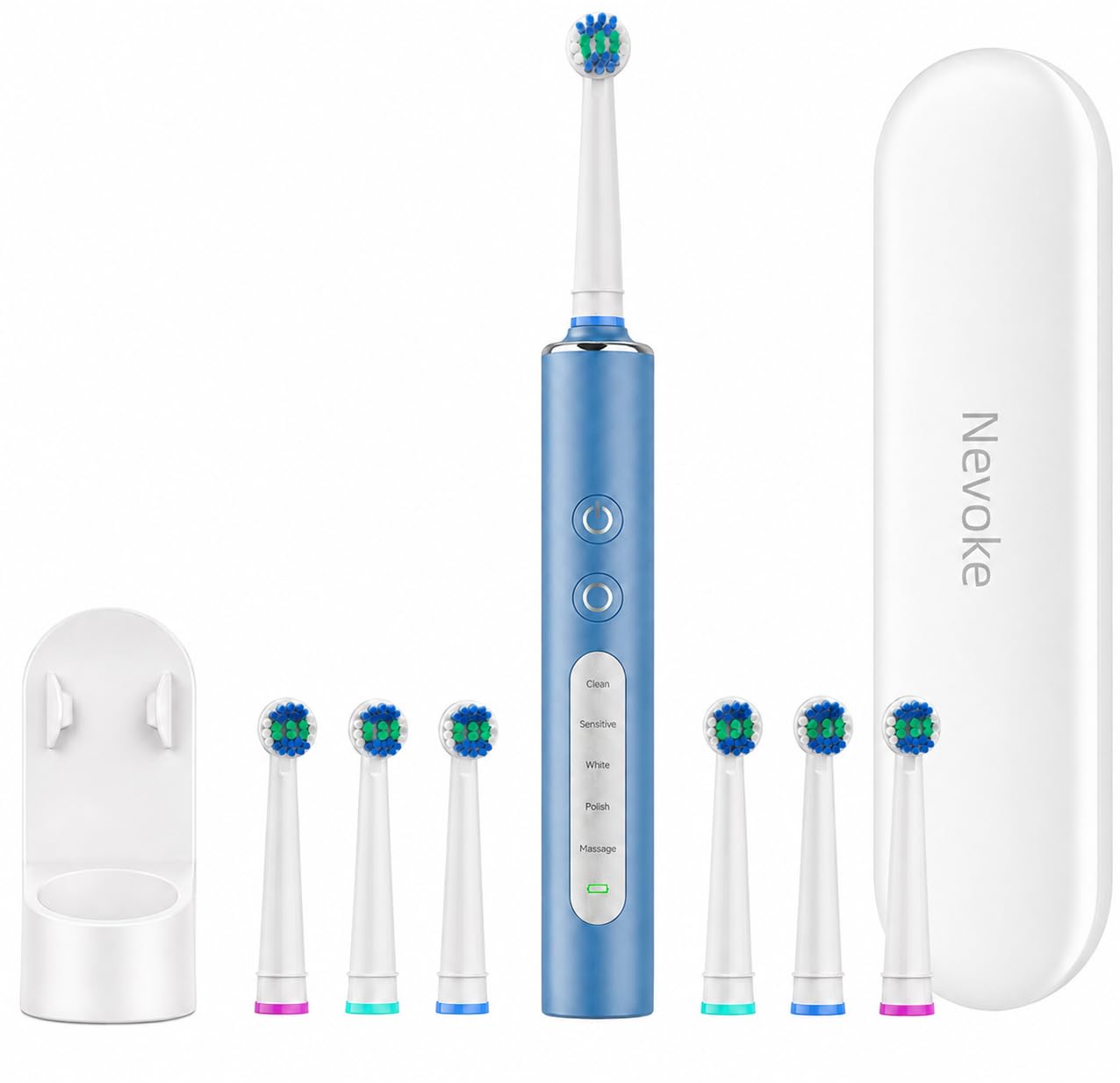 Brosse à Dents Électrique Rotative Pour Adultes et Enfant, 3 Intensités 5 Modes, Brosse à Dent Électrique avec 8 Têtes de Brosse, Étui de Voyage, Étanche IPX7, Batterie 120 Jours