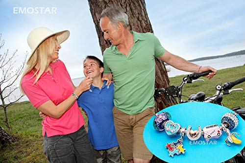 Autism Awareness Charms Fit Pandora My First Mothers Day Bracelet, 925 Sterling Silver Dangle Puzzle Piece Enamel Colorful Beads, Autismo Gift For Teacher/Mom Baby/Girl/Boy/Child #TOP4