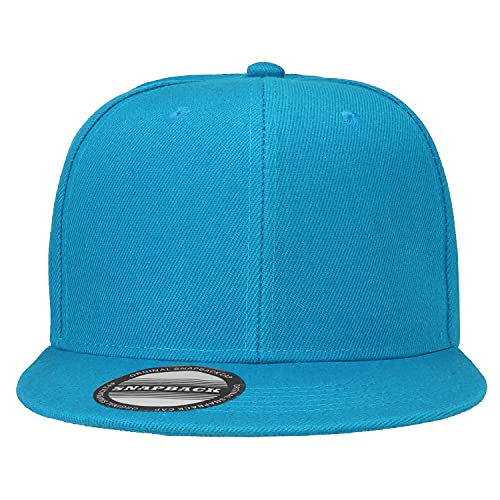 Image of Falari Classic Snapback Hat Cap Hip Hop Style Flat Bill Blank Solid Color Adjustable Size