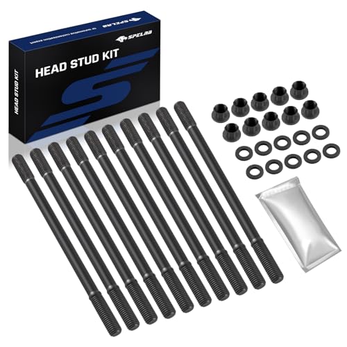 SPELAB Head Bolts Kit Cylinder Head Stud Assembly Kit &amp; Assembly Lubricant