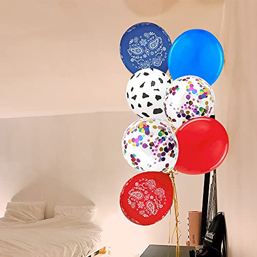 12 Inch Western Bandana Balloon Cow Cowboy Latex Balloons Confetti Balloon Solid Color Balloons, Cowboy Party Balloons Kits For Birthday Parties Supplies, Western-Themed Weddings Decorations(60 Pcs) #TOP3