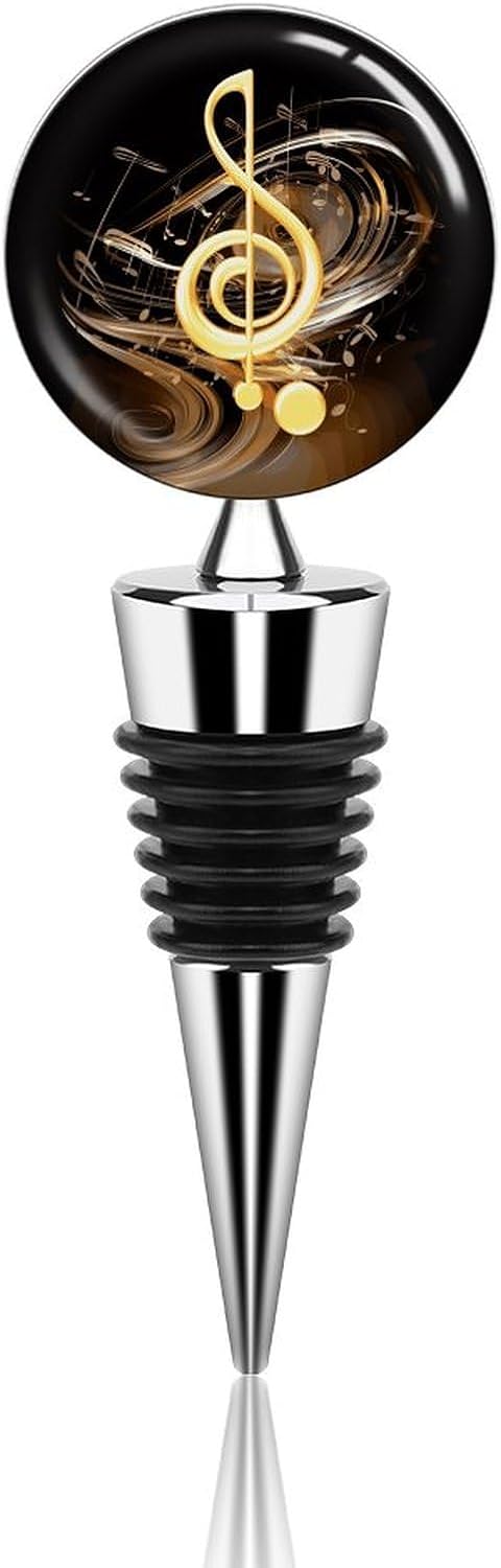 Music Note Wine Stoppers Decorative Bottle Stoppers Reusable Wine Corks for Kitchen Leak-proof Beverage Bottle Sealers Wine Accessories Gifts for Hostess