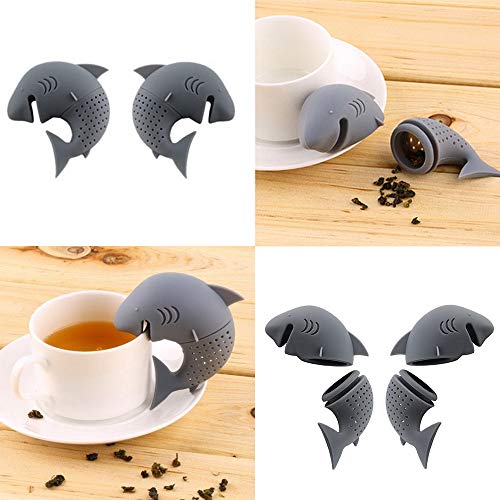Shark Tea Infuser Funny Animal Shaped Tea Filter Loose Leaf Tea Strainer For Tea Drinkers For Shark Lovers Summer Party Favors Silicone Bpa Free Eco-Friendly Material 1 Piece Grey By Hary #TOP2