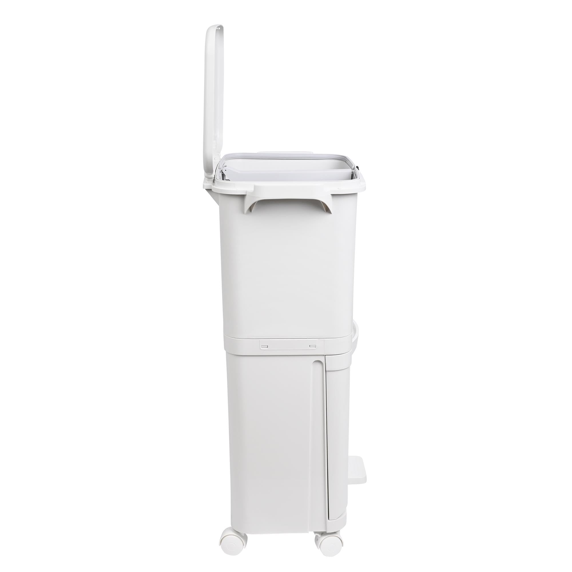 WELL HOME MOBILIARIO & DECORACIÓN Pattumiera a pedale selettiva, con doppio scomparto da 38 litri e manico a pedale (24 l + 14 l).
