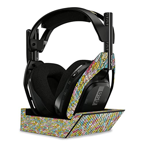 Image of MightySkins Carbon Fiber Skin Compatible with Astro A50 Wireless Headphones + Base Station (Gen 4) - Ultra Hippie | Protective, Durable Textured Carbon Fiber Finish | Easy to Apply | Made in The USA