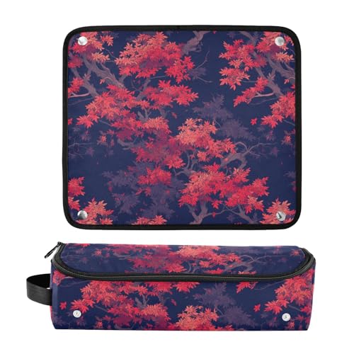 Organizador de Herramientas para Cabello 2 en 1 Red and Black Tree, Alfombrilla Resistente al Calor, Gran Capacidad para Planchas, Rizadores y Secador miniatura 3
