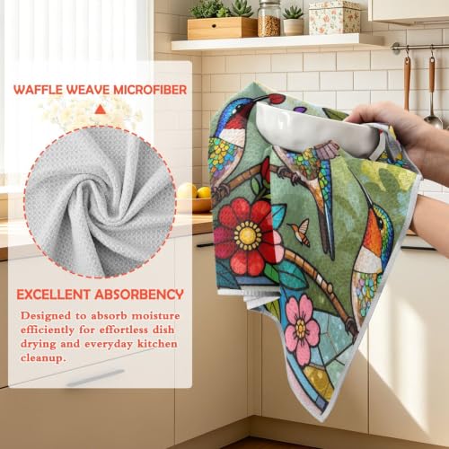 Paños de cocina decorativos para renovar tu espacio con alegres colibríes 4