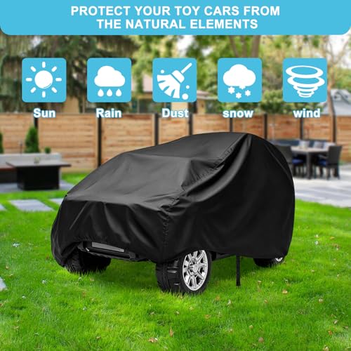 Image of Kids Ride-On Toy Car Cover, Outdoor Wrapper Resistant Protection for Electric Battery Powered Children Wheels Toy Vehicles - Universal Fit, Water Resistant (Pack of 2)