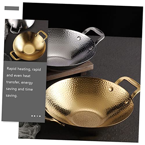 Wok de acero inoxidable con doble asa acabado martillado miniatura 4