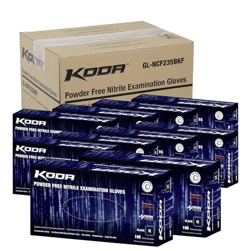 Adenna GL-NCF235BKFM KODA 5.5 Mil Powder-Free Nitrile Exam Gloves for Sensitive Skin, Medical Grade, Dusk Blue, Medium- Pack of 10, Count 1000