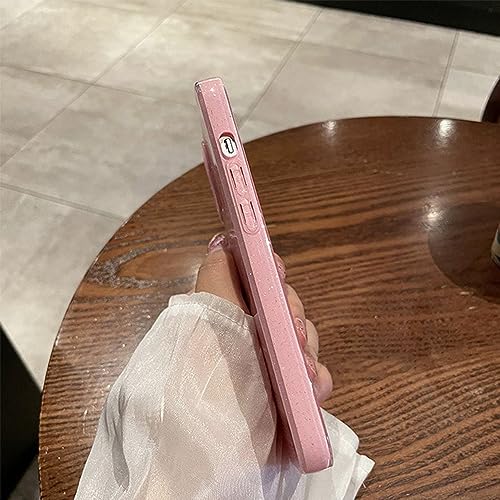 Coque pour iPhone 13 souple pailletée rose texture douce