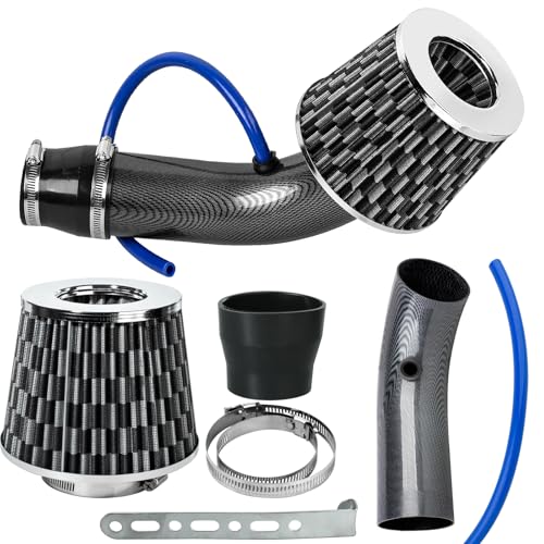 Catekro 76mm Cold Air Intake Induction Kit Car Mods, 3 High Performance Air Intake System for Increased Horsepower & Throttle Response – Universal Fit for Most Cars Reusable Washable Filter (Black)