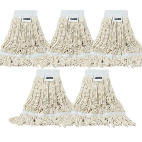 Image of Mop Head Replacement,Commercial Mop Heads,Cotton Washable Industrial Mop Head,6 Inch Heavy Duty Mop Heads,Wet Industrial Cleaning Mop Head for Home,Industrial and Commercial Use Clean(White)