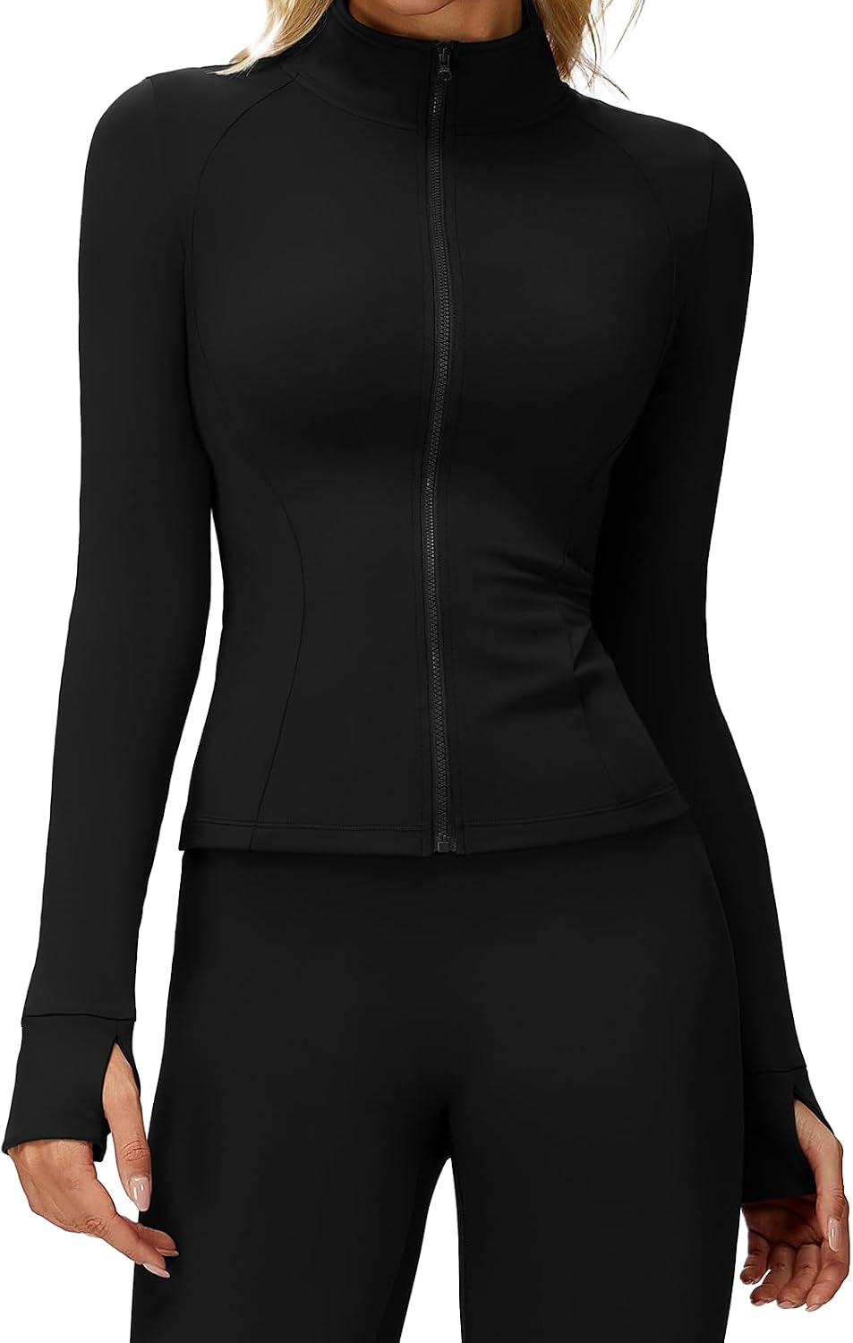 Workout Jackets for Women, Full Zip Slim Fit Lightweight Athletic Running Sports Yoga Jacke Tops with Thumb Holes