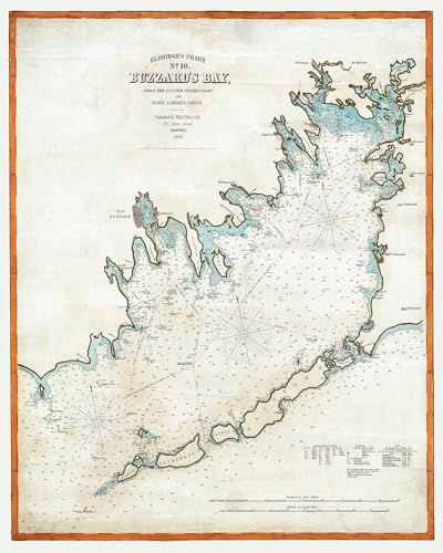 1876 Nautical Chart of Buzzards Bay Massachusetts (Material: 16" x