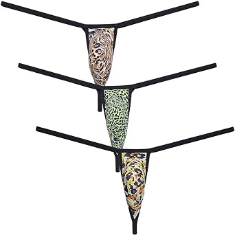 Sexy Mens Leopard Mini Bikini Thong Underwear Diamond Back Tangas Minimum Coverage G-string Underpants Hot Jockstap