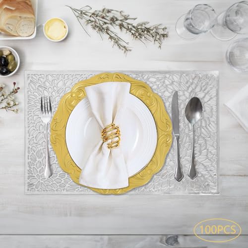 Plato decorativo redondo 32.5 cm dorado plástico pack 100 miniatura 7