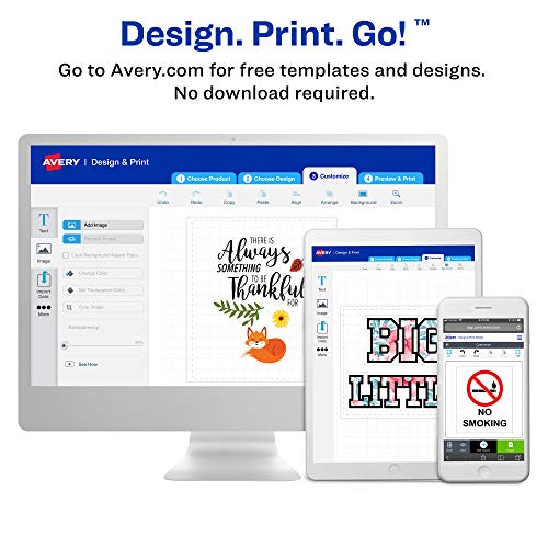 Avery Printable Magnet Sheets, 8.5" X 11", Inkjet Printer, 2 Packs, 10 White Magnetic Sheets Total (5814) #TOP4