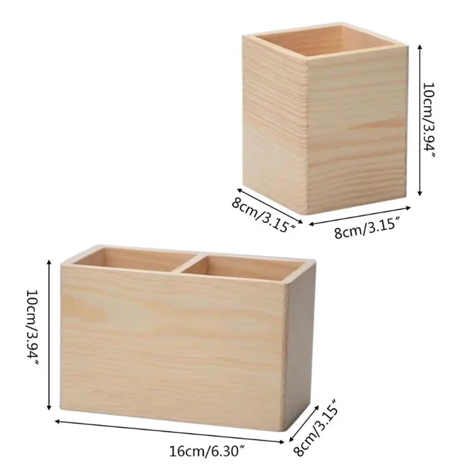 Stifthalter für den Schreibtisch, Holz-Stifthalter-Organizer, Schreibtisch-Aufbewahrungsbox mit 2 Rasteroptionen(2 Grid)