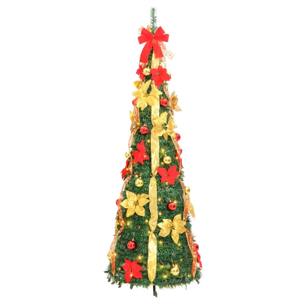 vidaXL Árbol de Navidad Artificial desplegable 150 LED Verde 180 cm