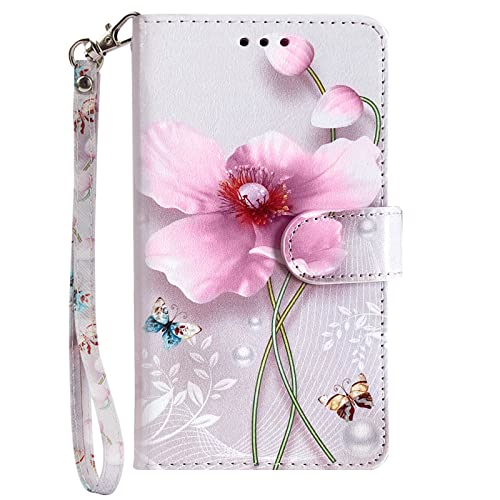 Jancalm Compatible With Iphone 11 Wallet Case, Floral Pattern Premium Pu Leather [Wrist Strap] [Card/Cash Slots] Stand Feature Flip Cases Cover For Iphone 11 Case (2019) (Pearl Flower) #TOP3