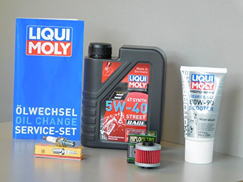 MotorFunSports Kit d'entretien pour Peugeot Satelis 2 125, filtre à huile, bougie d'allumage, service d'inspection